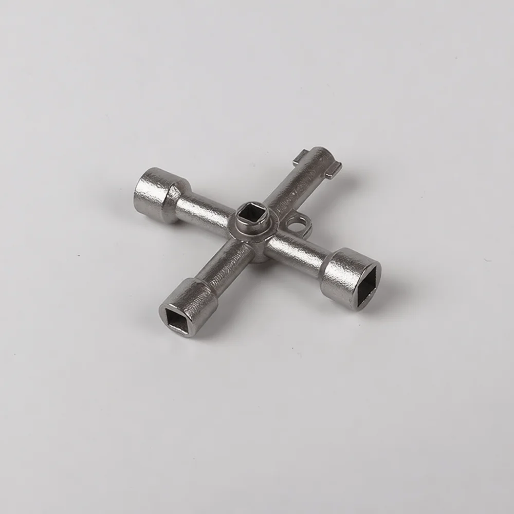 Multi Purpose Cabinet Lock Key 304 Stainless Steel Triangle Cross Square Tool For Electric Train Hardware Repair