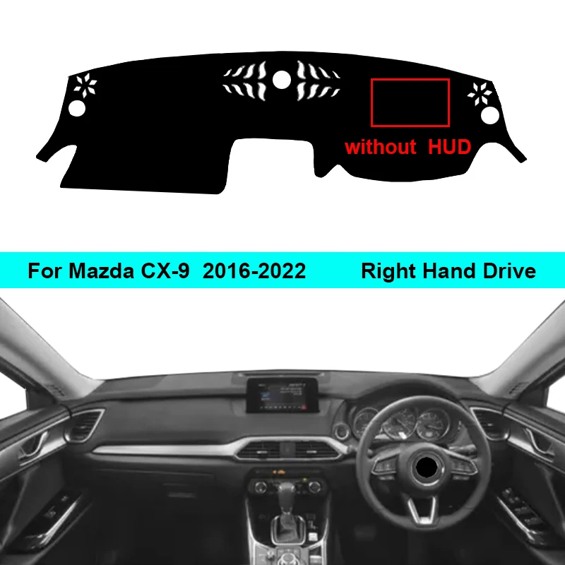 Car Inner Dashboard Cover For Mazda CX-9 2016 - 2022 LHD RHD Dash Mat Carpet Cape Cushion Styling Rug 2017 2018 2019 2020 2021