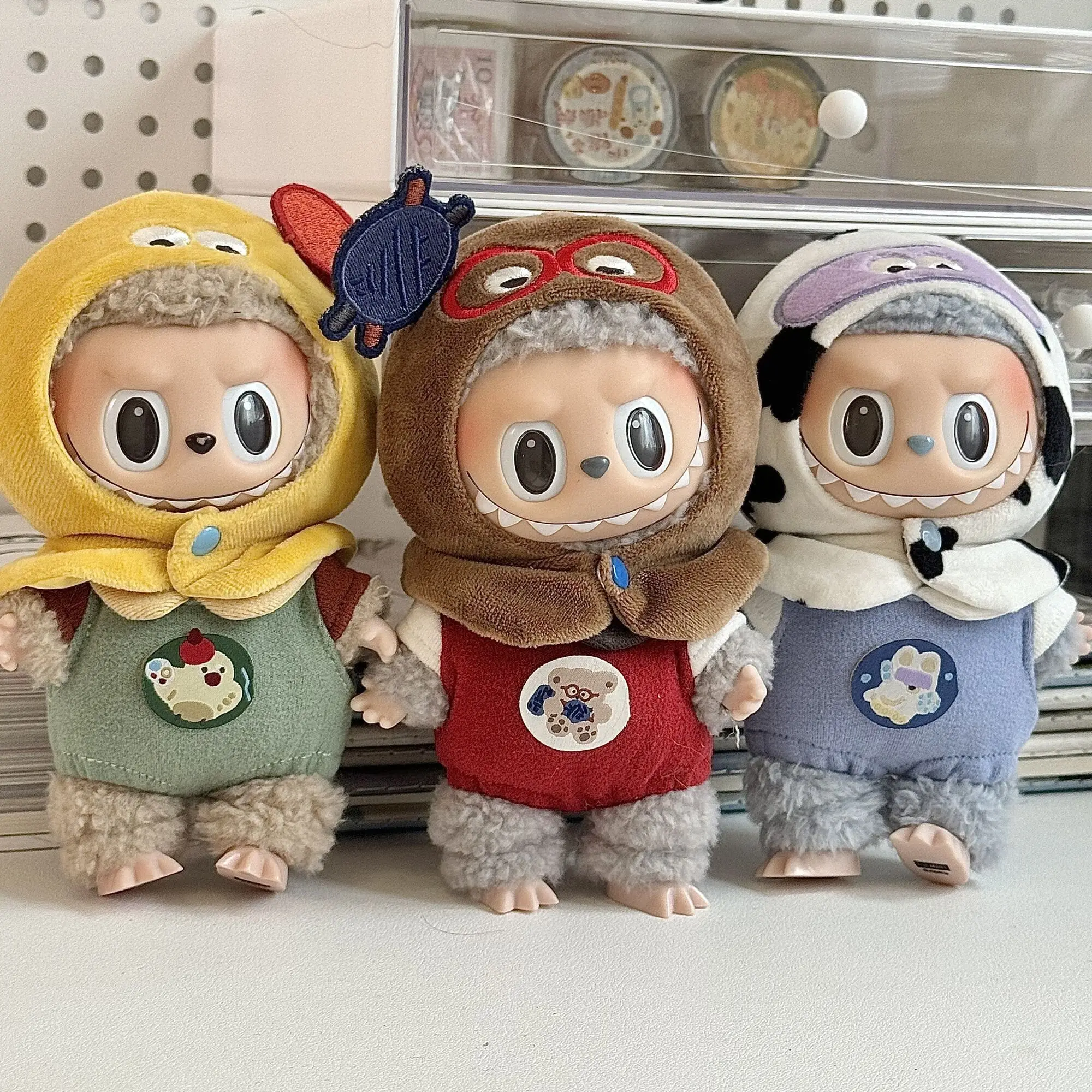 10cm Doll Clothes Bady Clothes Fun Style Cotton Doll Clothes Usaqi Labubu Cloak Climbing Clothes Versatile Casual