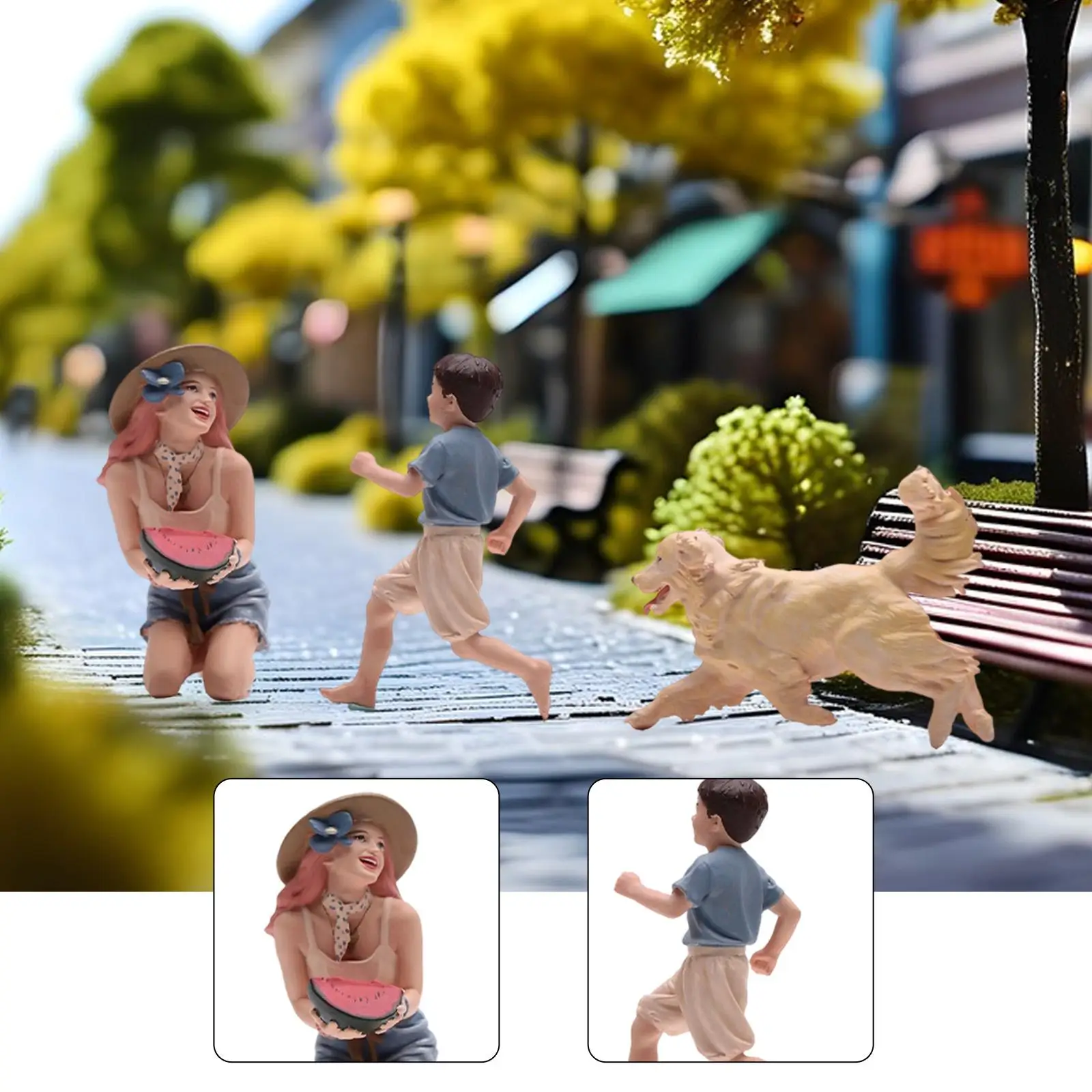 1:24Scale Miniature Figures Tiny Small Decorative Collectibles Layout Props Dollhouse Accessories Diorama Mini Figurines