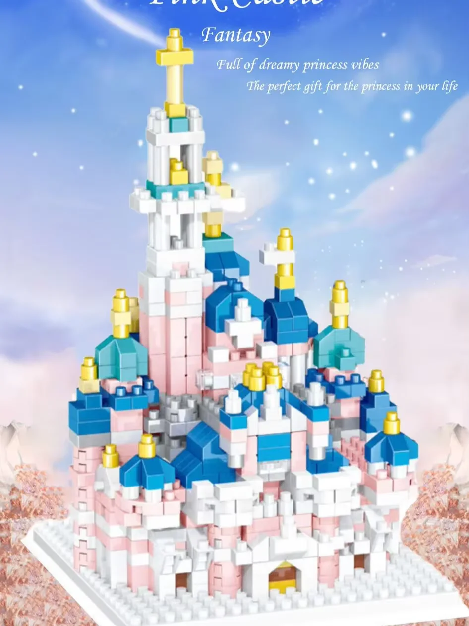 DIY Creative Mini Building Block Decoration Cherry Tree House Forest Wooden Castle Model Assembly Toy Romantic Gift for Girls