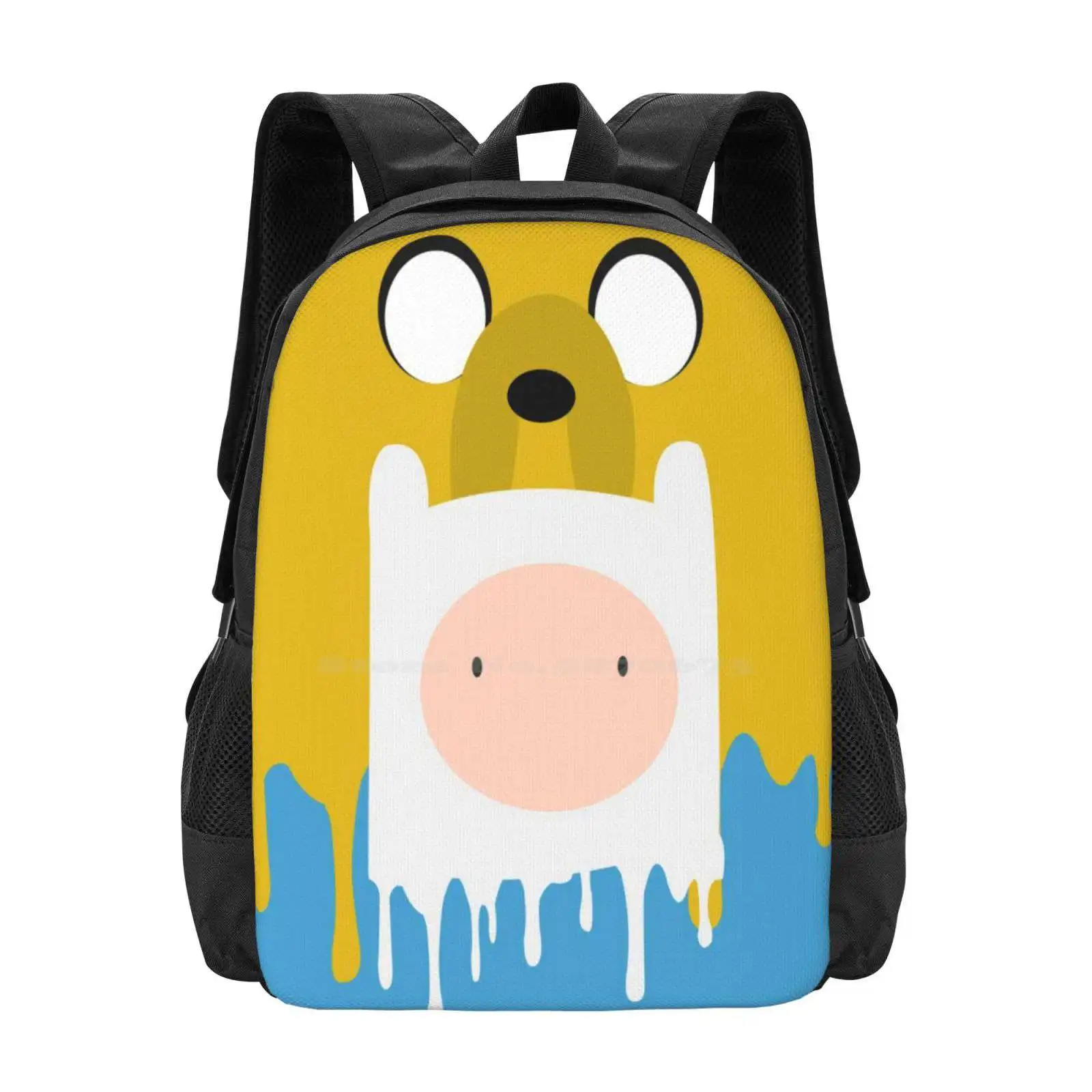 Finn n \'jake Splash projekt gorąca wyprzedaż plecaków modne torby wektor Finn Jake czas przygody Splash żółty niebieski