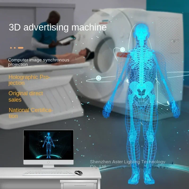 3D Holographic Naked Eye Stereo Projection Levitation Advertising Machine with HDMI Synchronous Computer