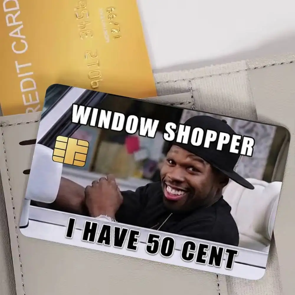I Have 50 Cent Film Skin Cover Credit Card Stickers 4PCS Debit Front Decoration Bank Bus Pass Waterproof