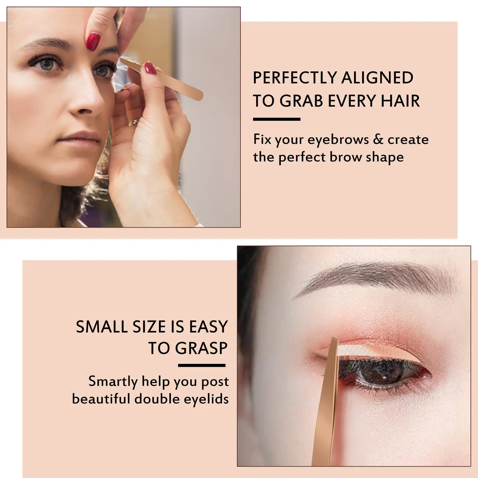 Strumento applicatore per ciglia fai da te da 2 pezzi, pinzette per ciglia curve per ciglia finte, applicatore per ciglia per un facile applicazione e rimozione delle ciglia