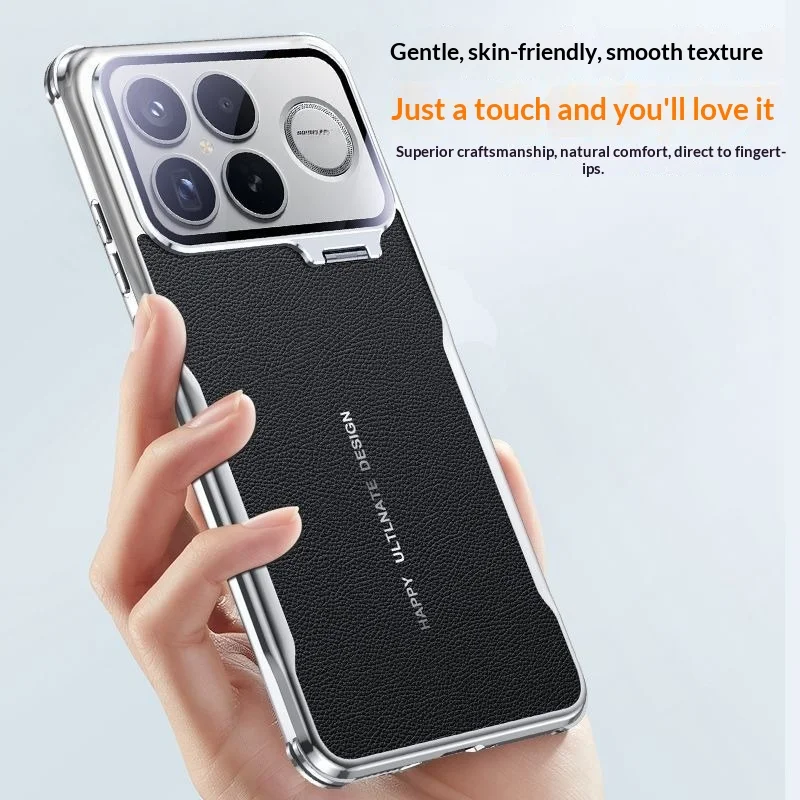 

Чехол для Xiaomi POCO F8 Ultra, роскошный кожаный чехол с невидимым держателем для HD-камеры, защитный чехол из поликарбоната для Redmi K90 Pro Max, ударопрочный бампер, чехол-футляр