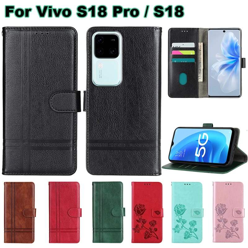 чехол на Vivo S18 Pro V2344A Case Original Phone Cover For Fundas Vivo S18 V2323A Coque On Etui VivoS18 S 18 S18Pro Wallet Capas