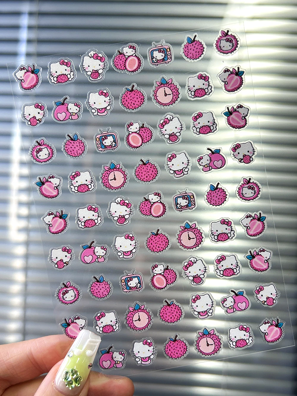 

DIY Sanrio KT Cat Strawberry Bear Handmade Nail Art Stickers Anriod Rilakkuma Self-Adhesive Slider Nail Sticker Accessories