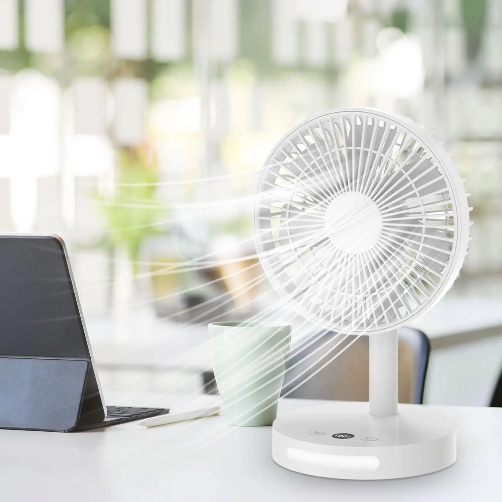 USB-Tisch ventilator leistungs starke Digital anzeige leise Mini-Desktop-Ventilator Mini-Luftzirkula toren Lüfter Nachtlicht für das Home Office