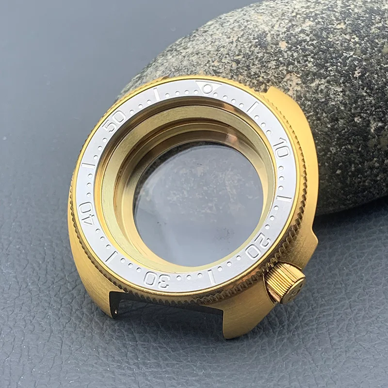 Gold 6105 6309 Turtle Abalone Watch Case Crown at 4.1 Fit NH35 NH36 Movement 200m Waterproof Resistance Diving Men's Watch Case image 3