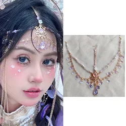 Exotic Style Flying Sky Headpiece Purple Western Region Princess Ethnic Style Hair Super Immortal Ancient Tassel Hairpins 2025
