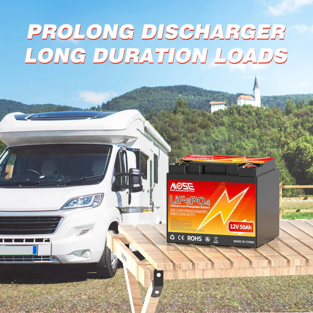 بطارية ليثيوم 12 فولت 50 أمبير LiFePO4 بطارية دورة عميقة مدمجة 50A BMS للتخزين المنزلي محرك التصيد RV النظام الشمسي خارج الشبكة #2