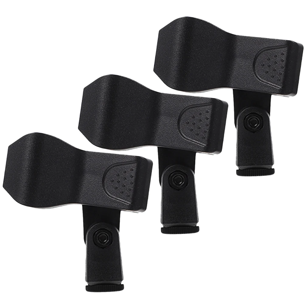 

3 Pcs Microphone Clip Compact Durable Plastic Mic Holders Adjustable Height Inclination Stand Clips for Wireless Mics