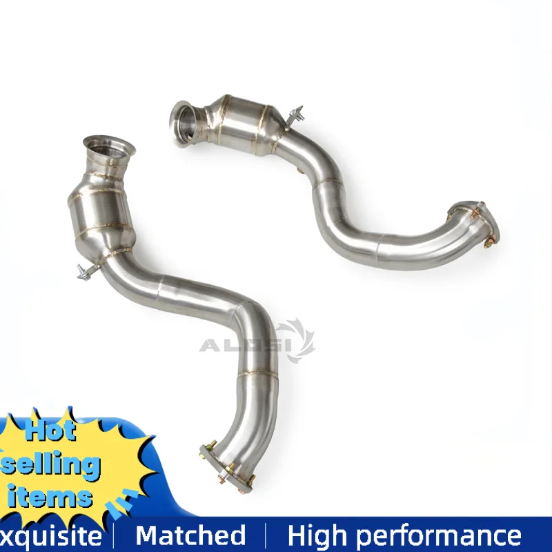 

Выхлопная труба из нержавеющей стали с высоким потоком для Aston Martin DB12 4.0T 2023-2025, выхлопные трубы, каталитический преобразователь, обновление мощности