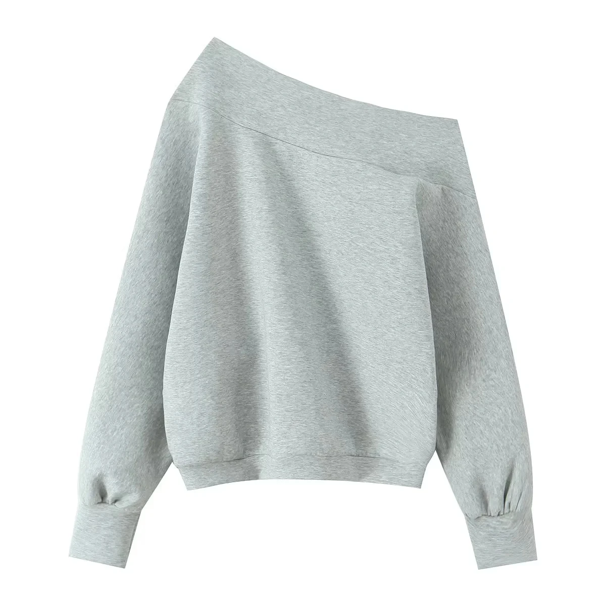 ゆったりとしたロング丈の肩出しパーカーとスカートのツーピースセット、ホワイト、カジュアルで快適な高品質ストリートスタイル