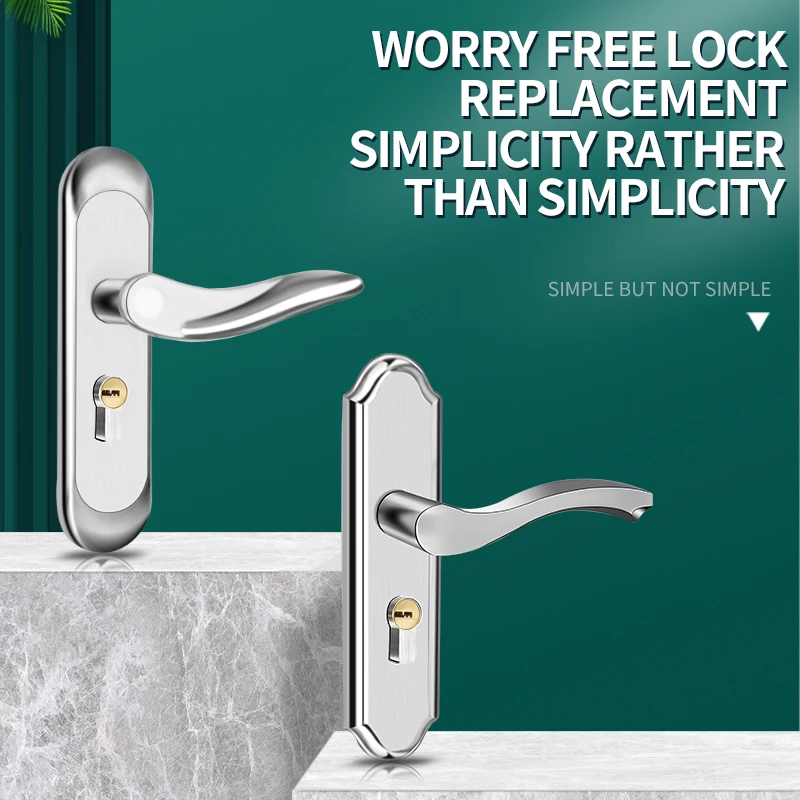 

Universal 3 Keys Security Door Handle Aluminium Alloy Door Handle Thickened Panel Handle Door Lock Fittings Household Hardware