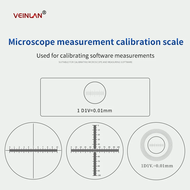 

Microscope scale plate calibration ruler, concentric circle scale plate, grid calibration plate, inch ruler