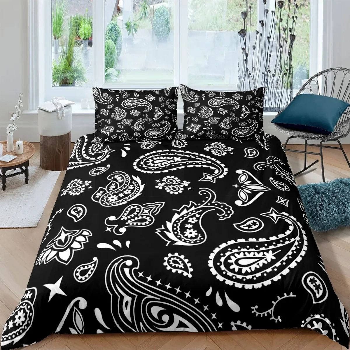 phechion Bandana Pattern 3D Print Bedding Set Duvet Covers Pillowcases One Piece Comforter Bedding Sets Bedclothes Bed K216