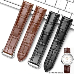 For Omega Seamaster 300 Leather AQUA TERRA 150 007 cupuncture needle  Leather strap  Watch black brown Strap 19mm 20mm 22mm