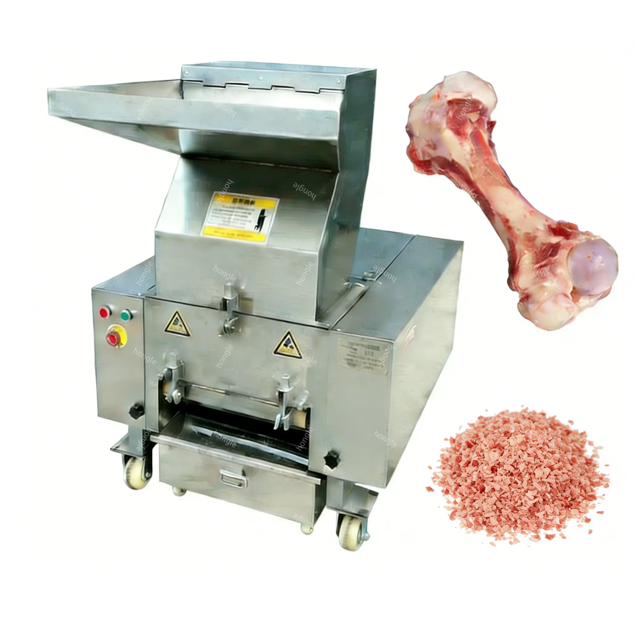 Industrial Animal Bone Crushing Machine, Heavy Duty Bone Grinder for Sausage Processing Pet Food Making