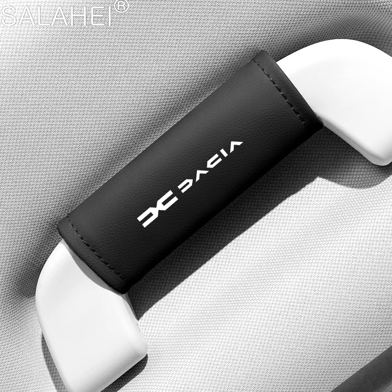 

For Dacia Sandero Logan Duster 2016 2017 Leather Car Roof Armrest Pull Cover Handle Gloves Protection Car Interior Accessorie