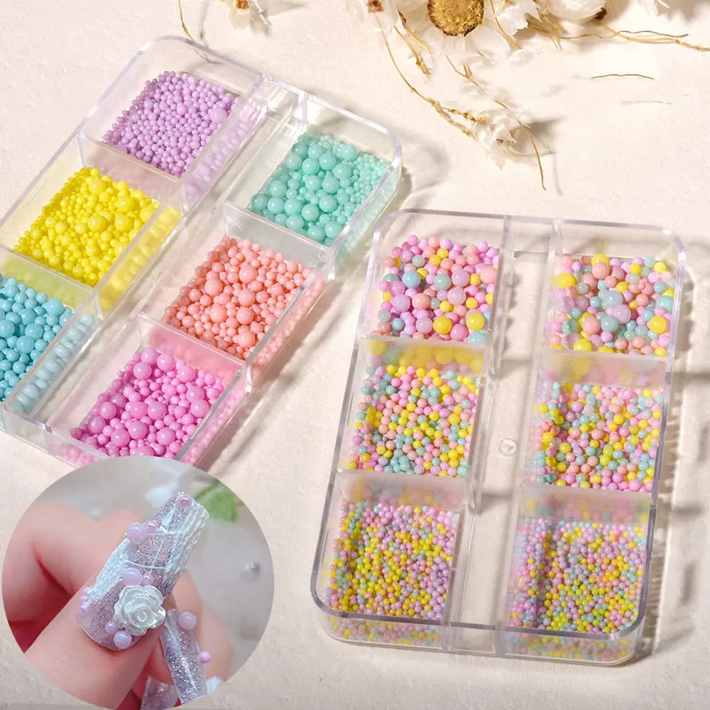 Macaron Color Mixed Bubble Ball Beads Colorful Pink Resin Crystal Beads For DIY Filling 3D Nail Art Decorations Nails Charms