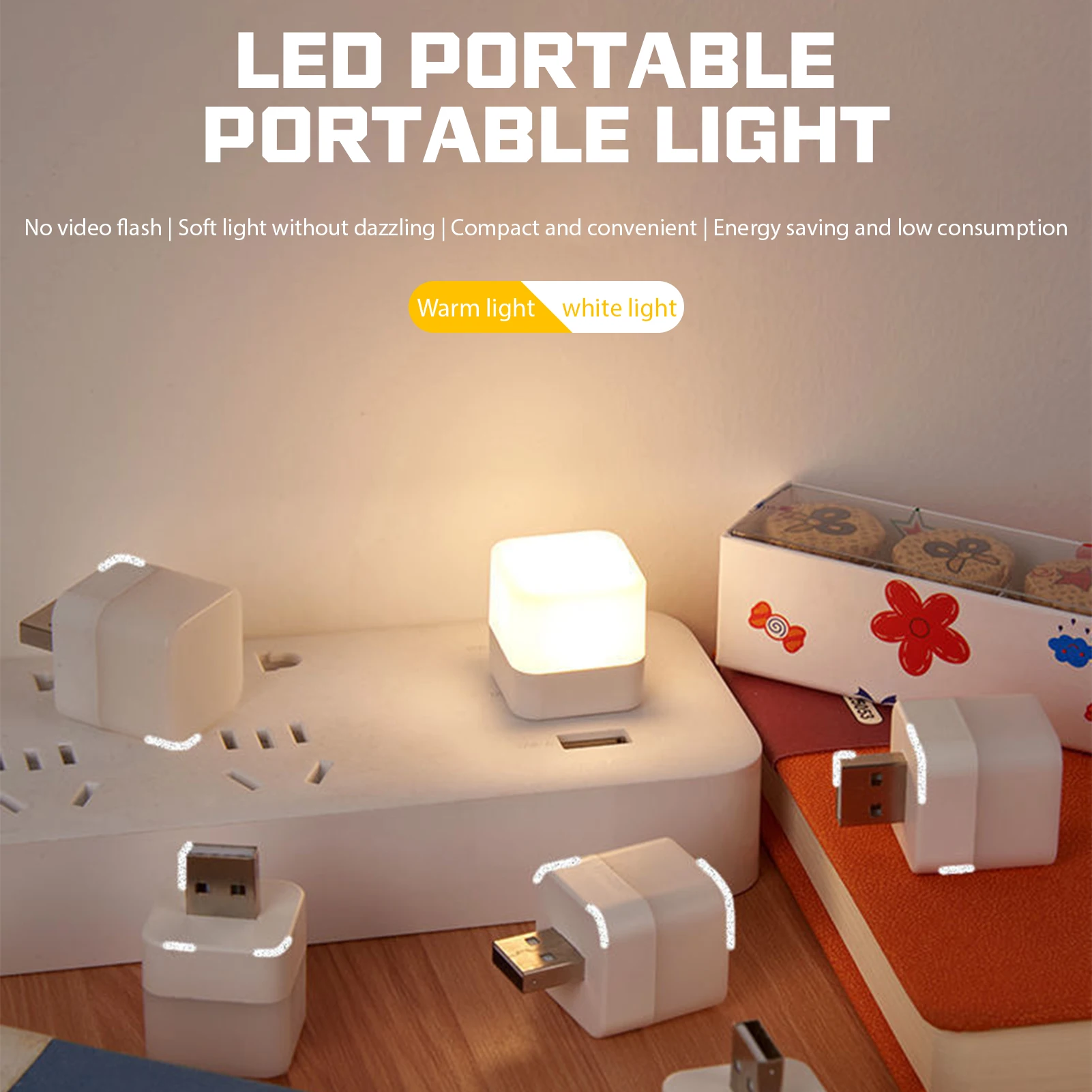 Criativa mini usb luz noturna, luz ambiente led para casa, decoração pequena lâmpada de mesa, economia de energia, sono do quarto, dormitório estilo ins