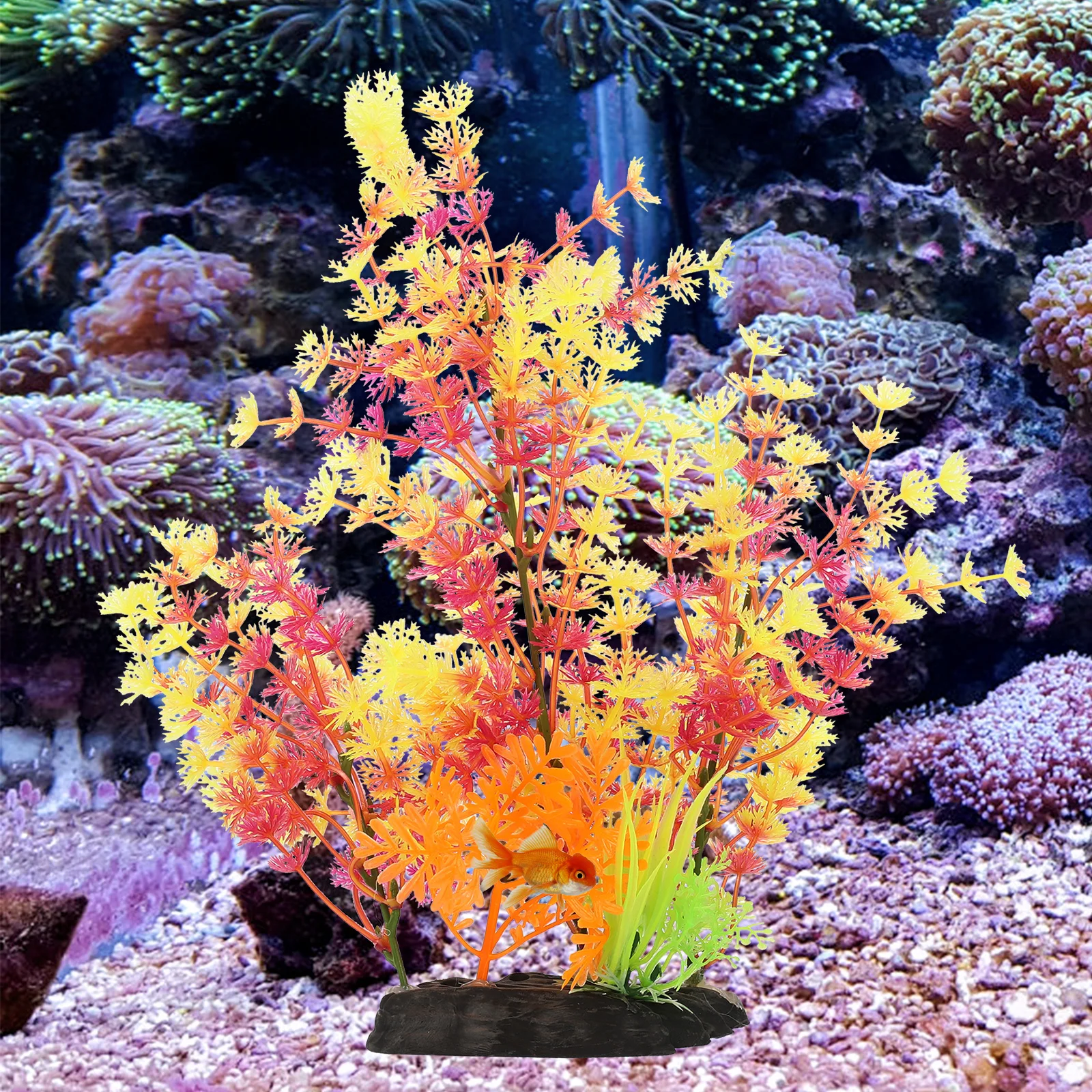 

2pcs Aquarium Plants Decor Fish Tank Plastic Simulation Water Grass Ornament Small Artificial Aquatic Turtle Tank Accessories