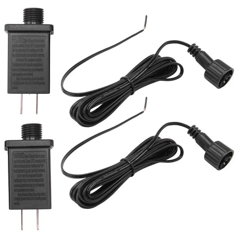 VOFUN-Yard Inflation Adapter 12V 1A, 2PCS Replacement With Class 2 Power Supply 9.84Ft Extension Cord US Plug
