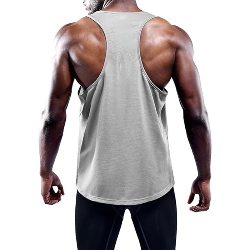 Running Tank Top For Men Quick Dry Workout Sleeveless Shirt Breathable Muscle Singlets Tanktop Training Bodybuilding Sport Vests