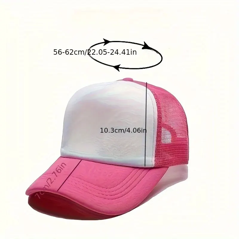 1PC Fashion Unisex Plain Baseball Cap for Women and Men Mesh Cap Adjustable Trucker Flat Visor Hat Casual Sun Summer Hat