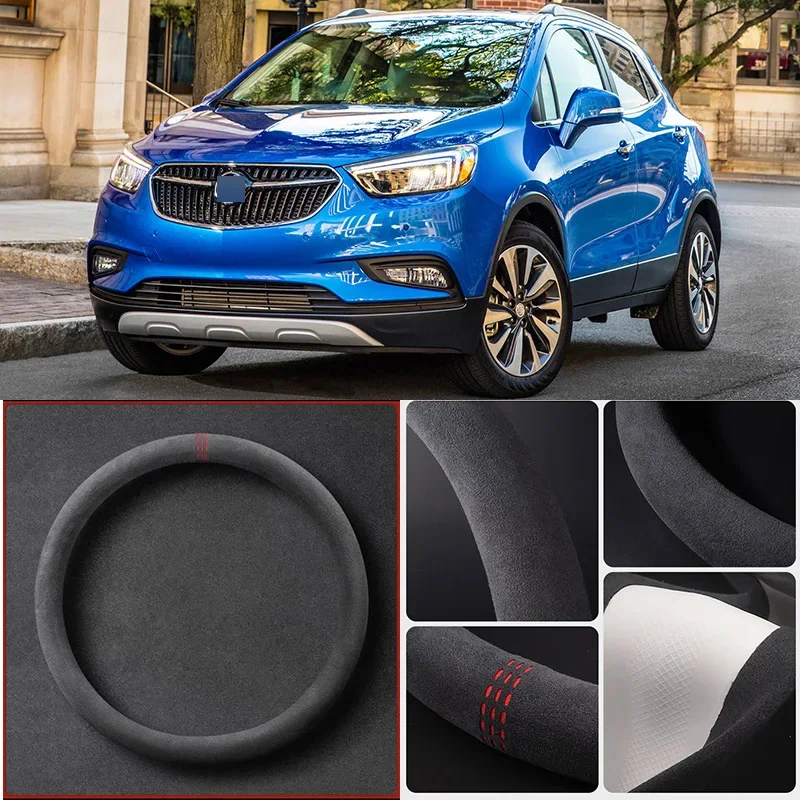 

Alcantara Anti-Slip Black Suede Leather Car Universal Steering Wheel Cover For Buick Encore Car Accessories