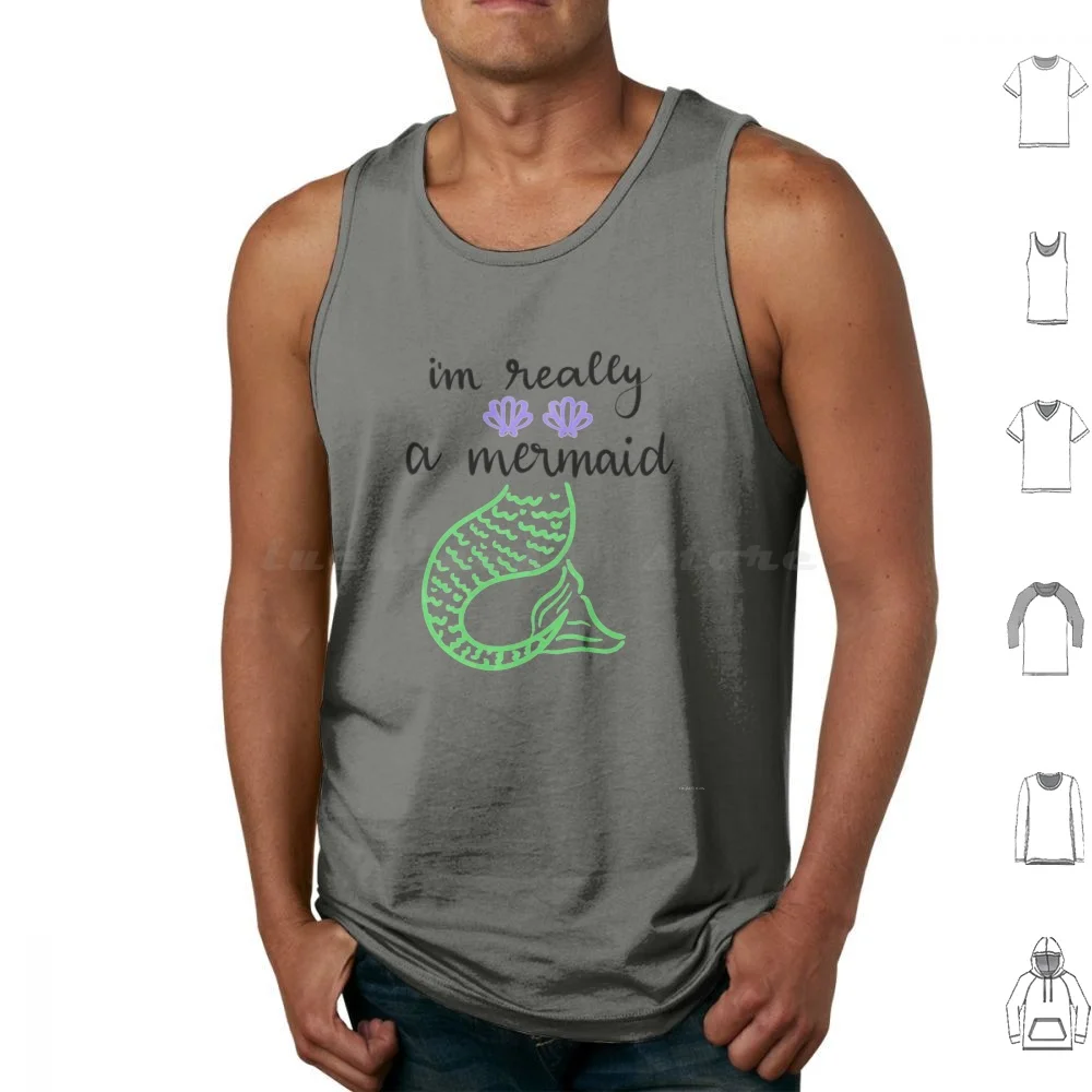 Really A Mermaid Tank Tops Vest Sleeveless Little Mermaid Movies Cartoons Animation Trending World Wdw Cute Mermaid Tail