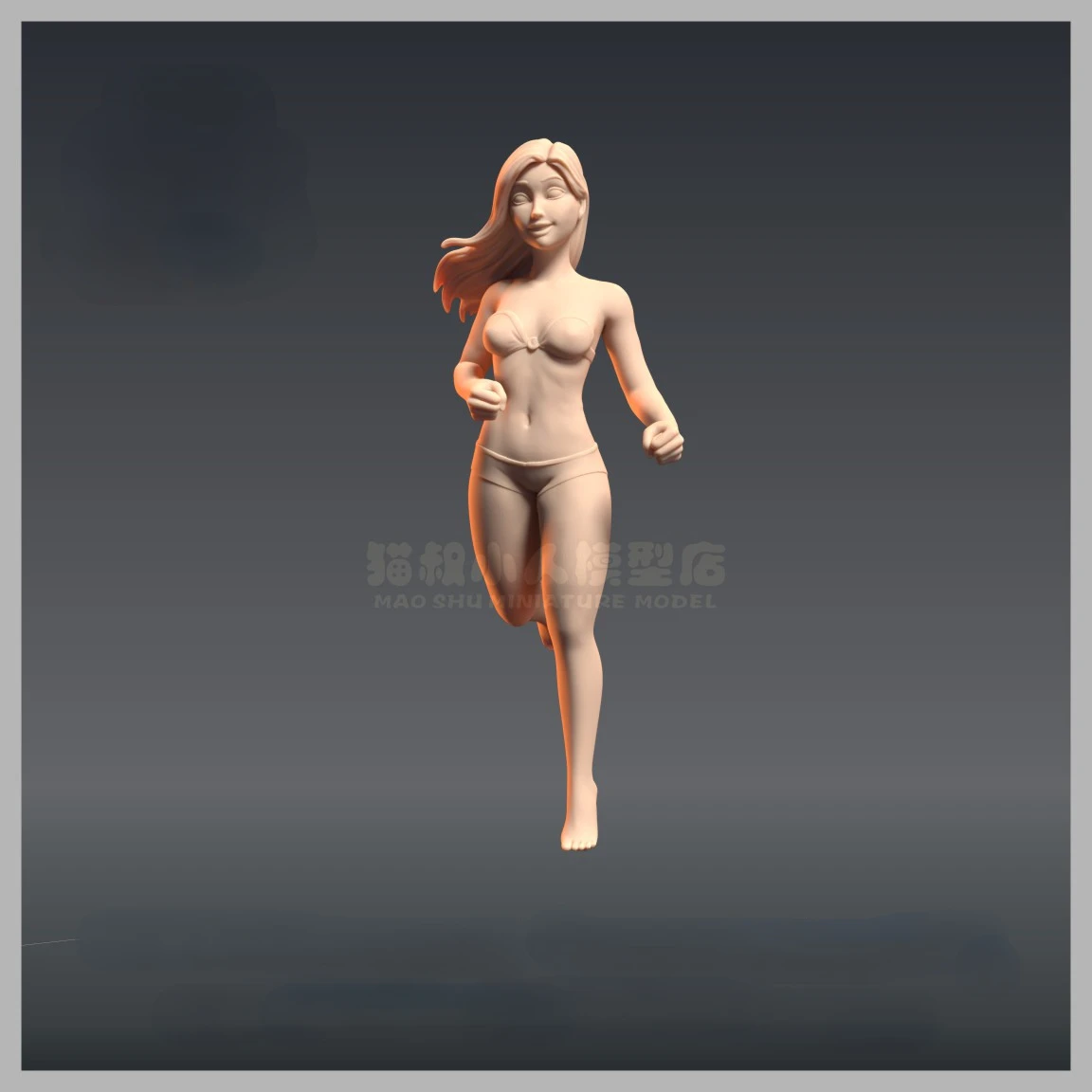 Anime peripheral figure Beach Running Girl 1:43/Other size Resin white model GK Colorless model Classic hand do Hobby DIY toys