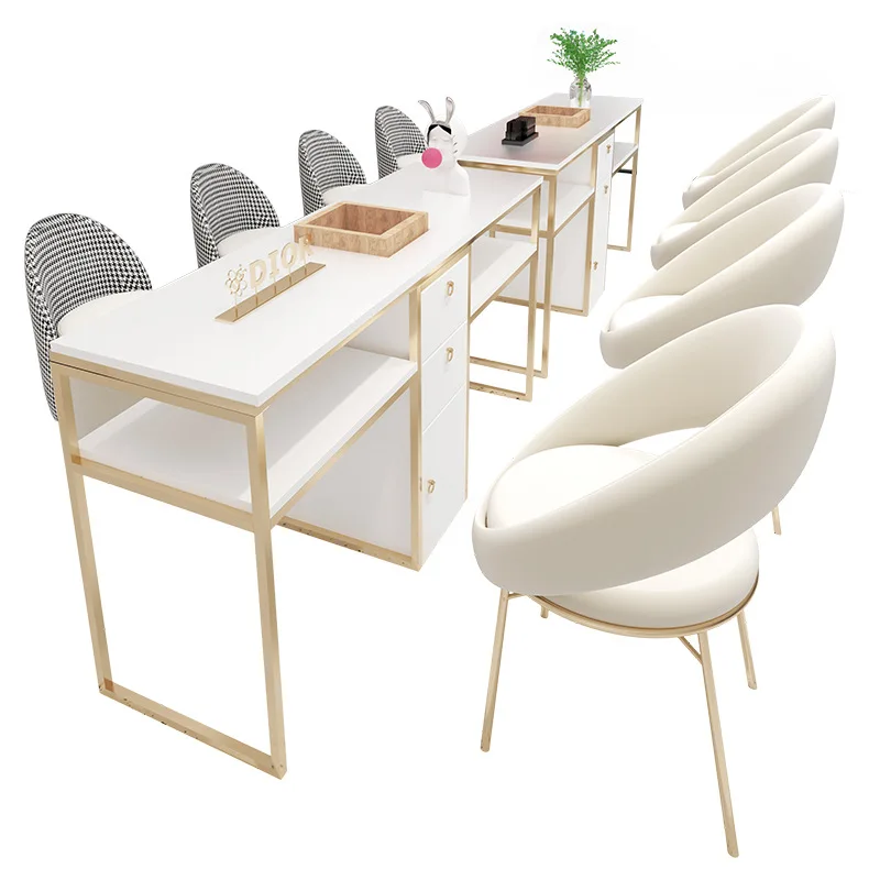 Japanese light luxury beauty salon manicure table and chair single double manicure table Internet celebrity beauty table