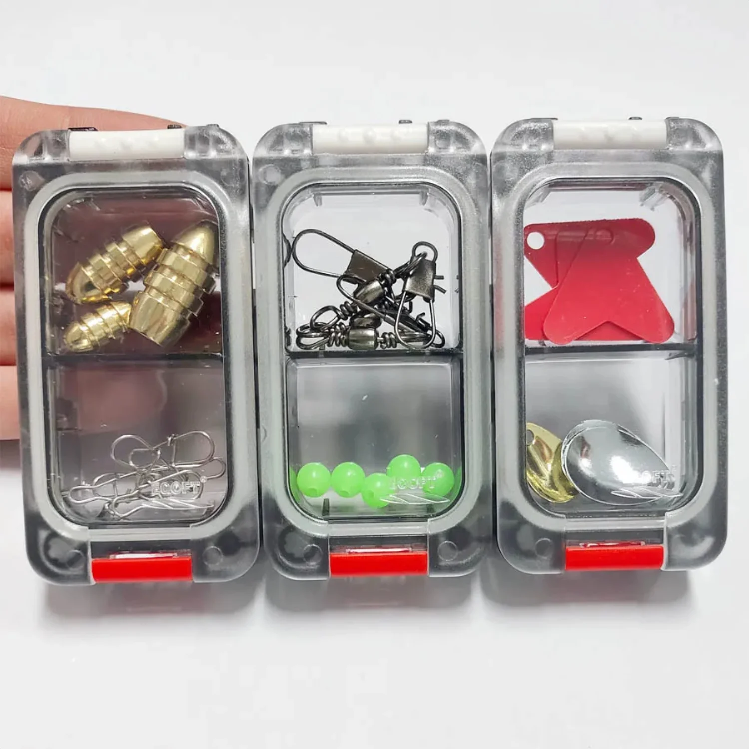 Mini Tackle Box Luminous Waterproof Small Accessories Box Removable Freely Assemble Organizer Pocket Tackle Box 1Pcs