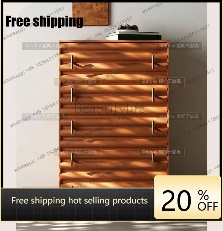 Factory Direct Medieval Light Luxury Entrance Cabinet Log Old Retro Bucket Cabinet