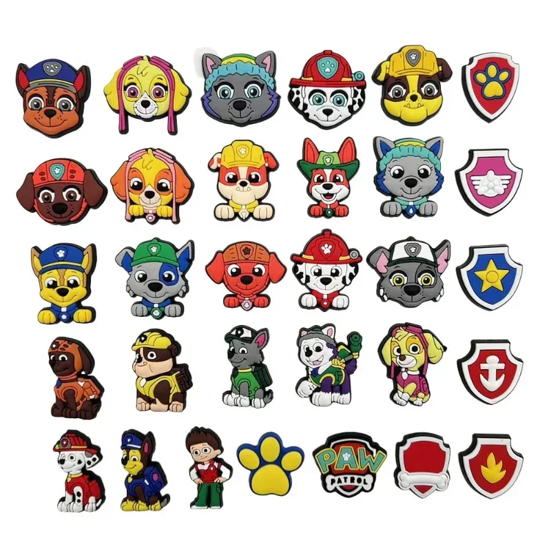 10 stücke Pfote Patrouille Sandale Schuh Charms Anime Figur Chase Skye PVC Schnalle Clog Cartoon Patrouille Hunde Schuh Dekorationen Kinder Geschenke