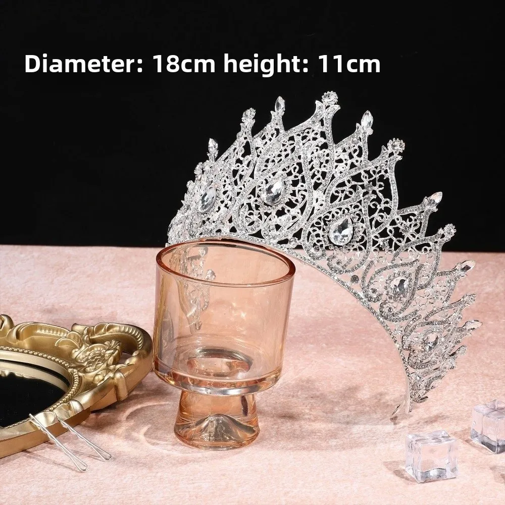 Bar Mitzvah Crown Baroque Crystal Crown Hair Hoop Korean Style Metal Prince Crowns Hair Accessories Headband Round Tiaras