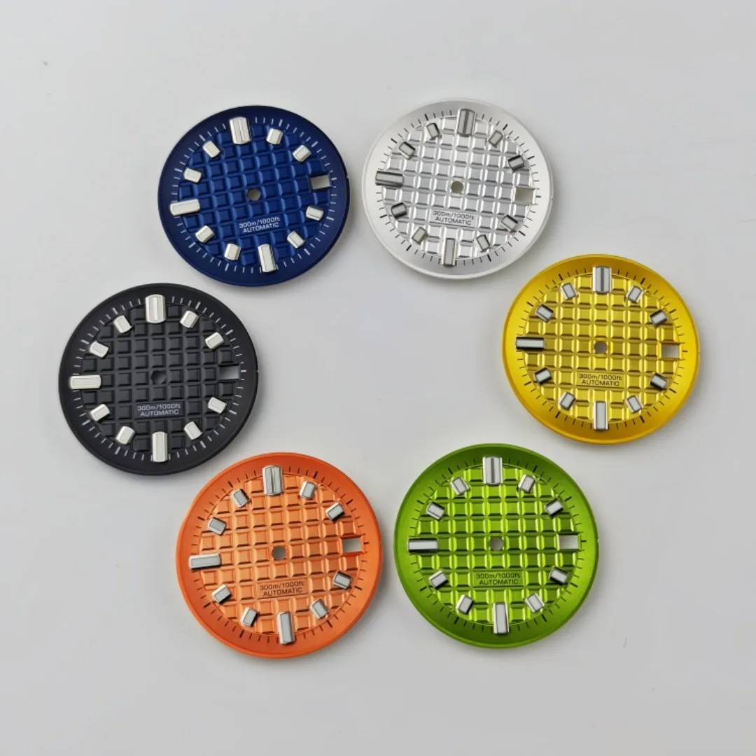 30 مللي متر ساعة الطلب الأخضر مضيئة وجوه ساعة تعديل الملحقات لحركة NH35 NH36 4R35