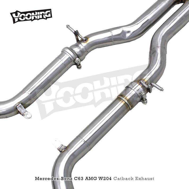 SS304L Exhaust Pipe System For Mercedes-Benz C63 AMG W204 6.2L 2012-2016 High Quality Valvetronic Catback Exhaust view 3