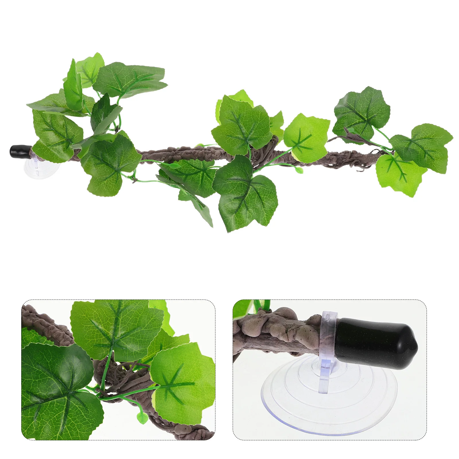 انحناء الزواحف الكرمة الاصطناعي الغابة تسلق فرع أوراق وهمية شفط كأس ل الحرباء الثعابين الضفادع التنين الملتحي