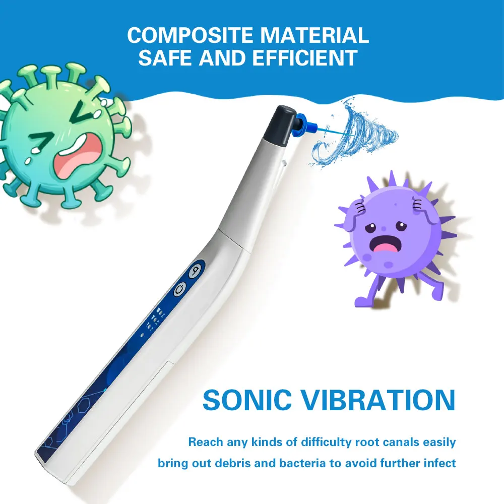 Xnd ativador endodôntico dental com luz led odontologia raiz canal sonic irrigador com 60 peças dicas endo ativador