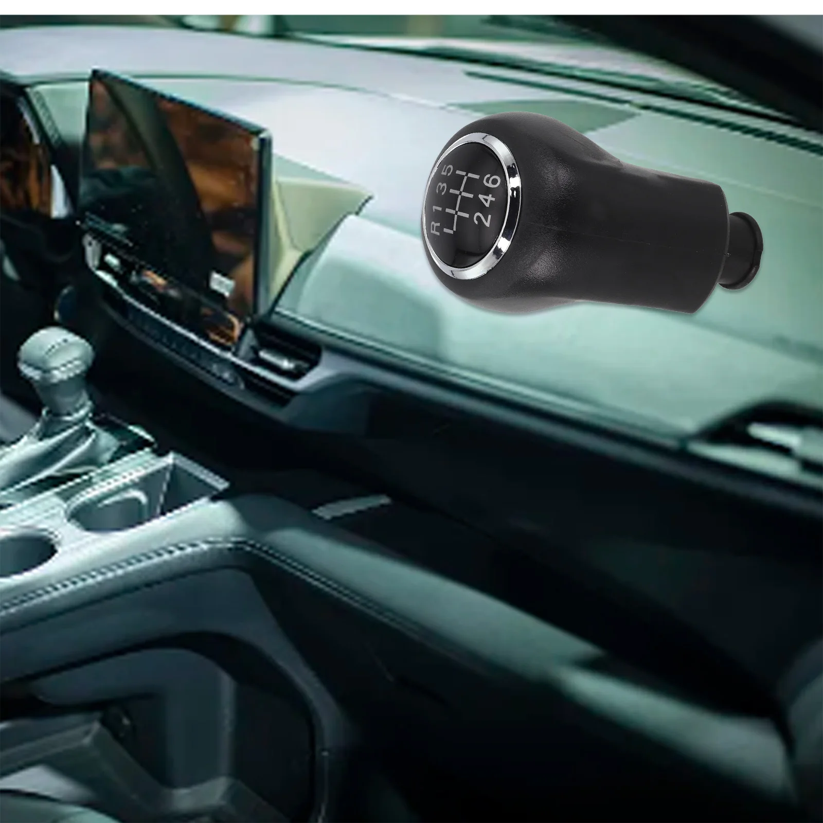 5 6 Speed Knob Gear Shift Knob Car Modification 10*5*5cm Black Leather Gear Shift Knob Automobile Interior Comfortable Grip