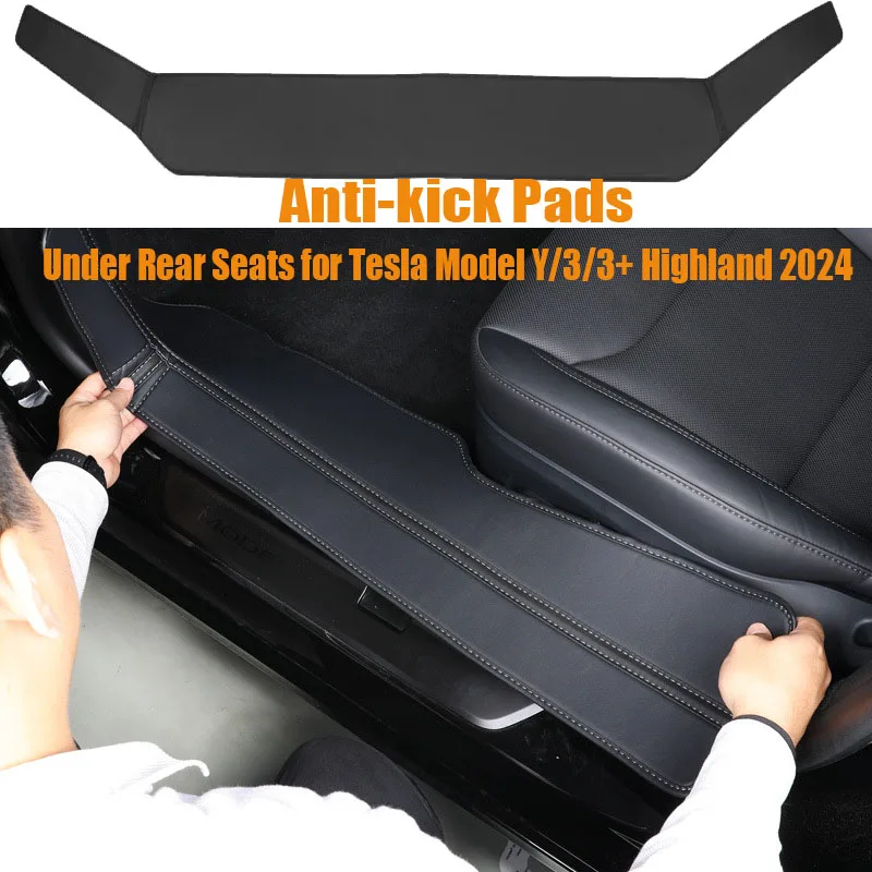 

Защитный коврик для нижней части заднего сиденья для Tesla Model Y/3/3 Highland 2024-2025: кожаная накладка от грязи и царапин, аксессуары