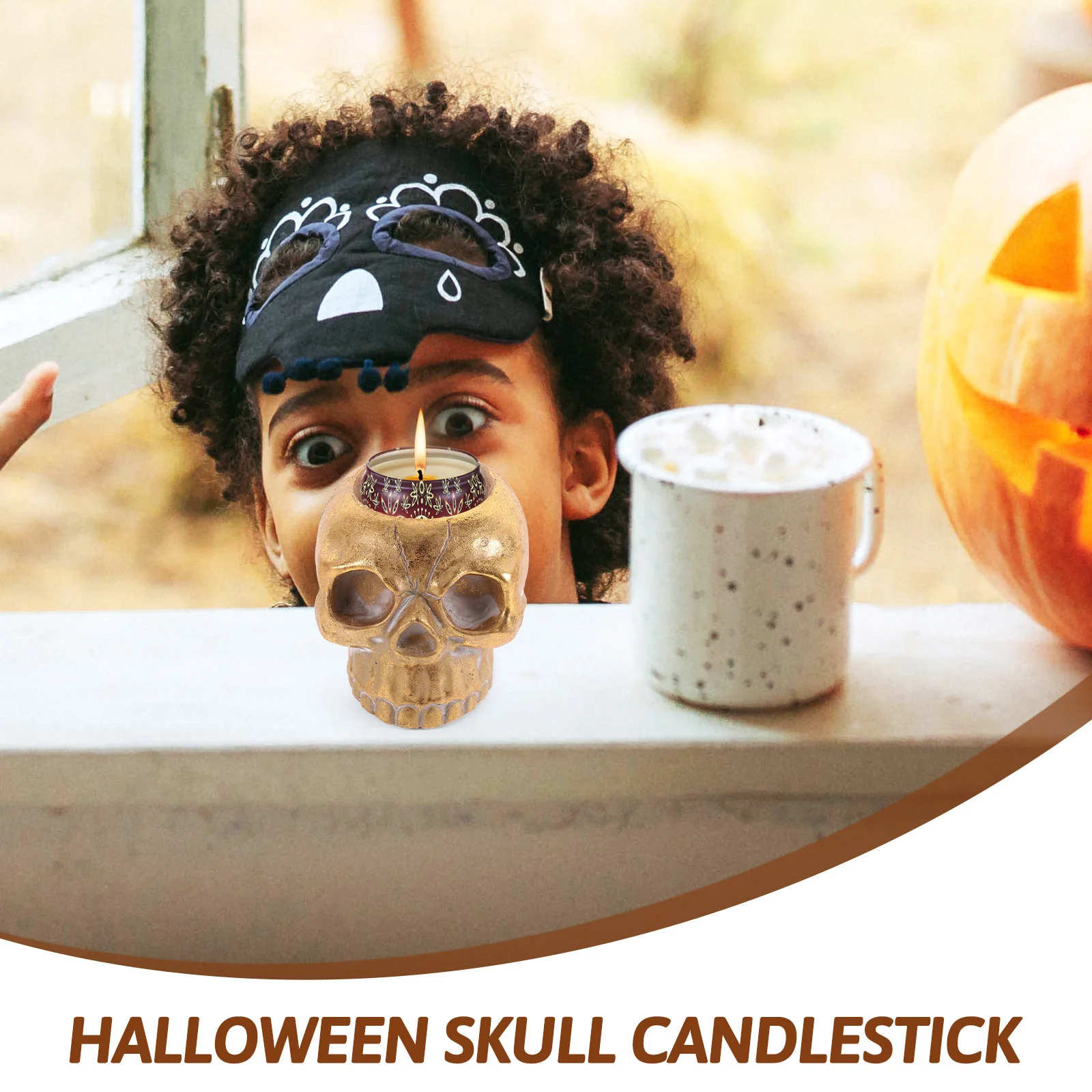 

Skull Holders Resin Material Stable Performance Long Service Home Decoration Retro Style Heat Resistant Lightweight
