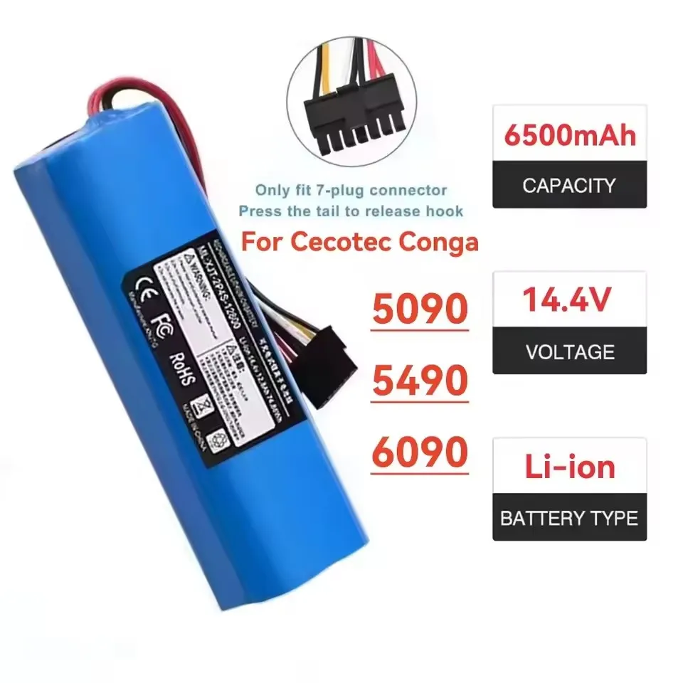 For CECOTEC CONGA 5090 5490 6090 7090 robot vacuum cleaner battery pack replacement, longer range and more efficient