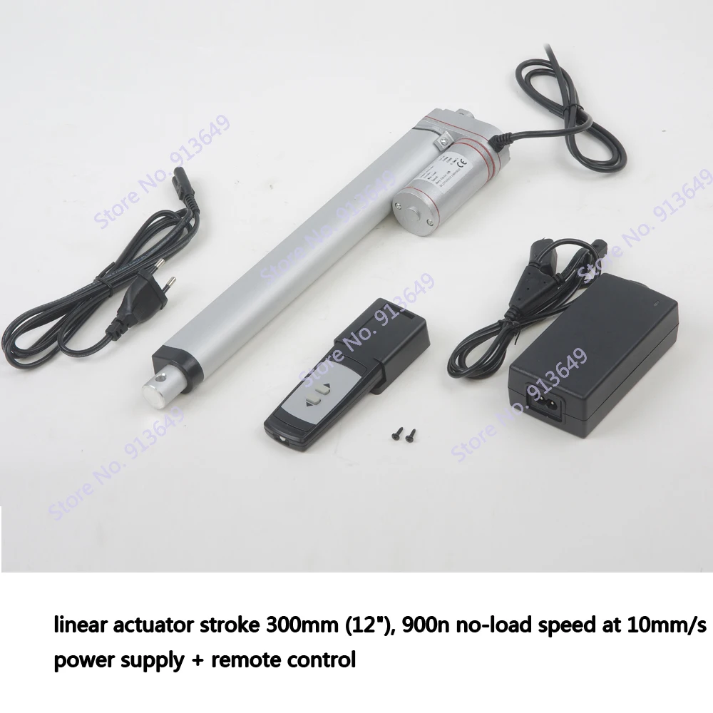 100% factory price 12inch/300mm stroke 24v actuator linear, 900N/90kgs load with controller