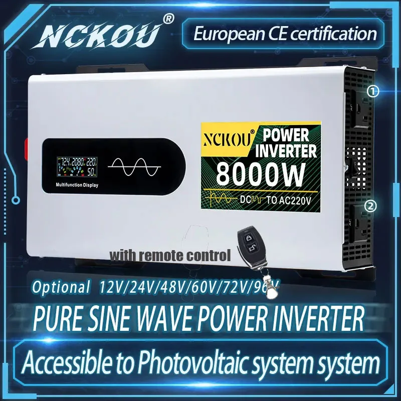 Inversor de Onda Senoidal Pura Conversor de Banco de Potência Inversor Solar Onda Senoidal 12v 24v para ac 110v 220v 8000w 3000w