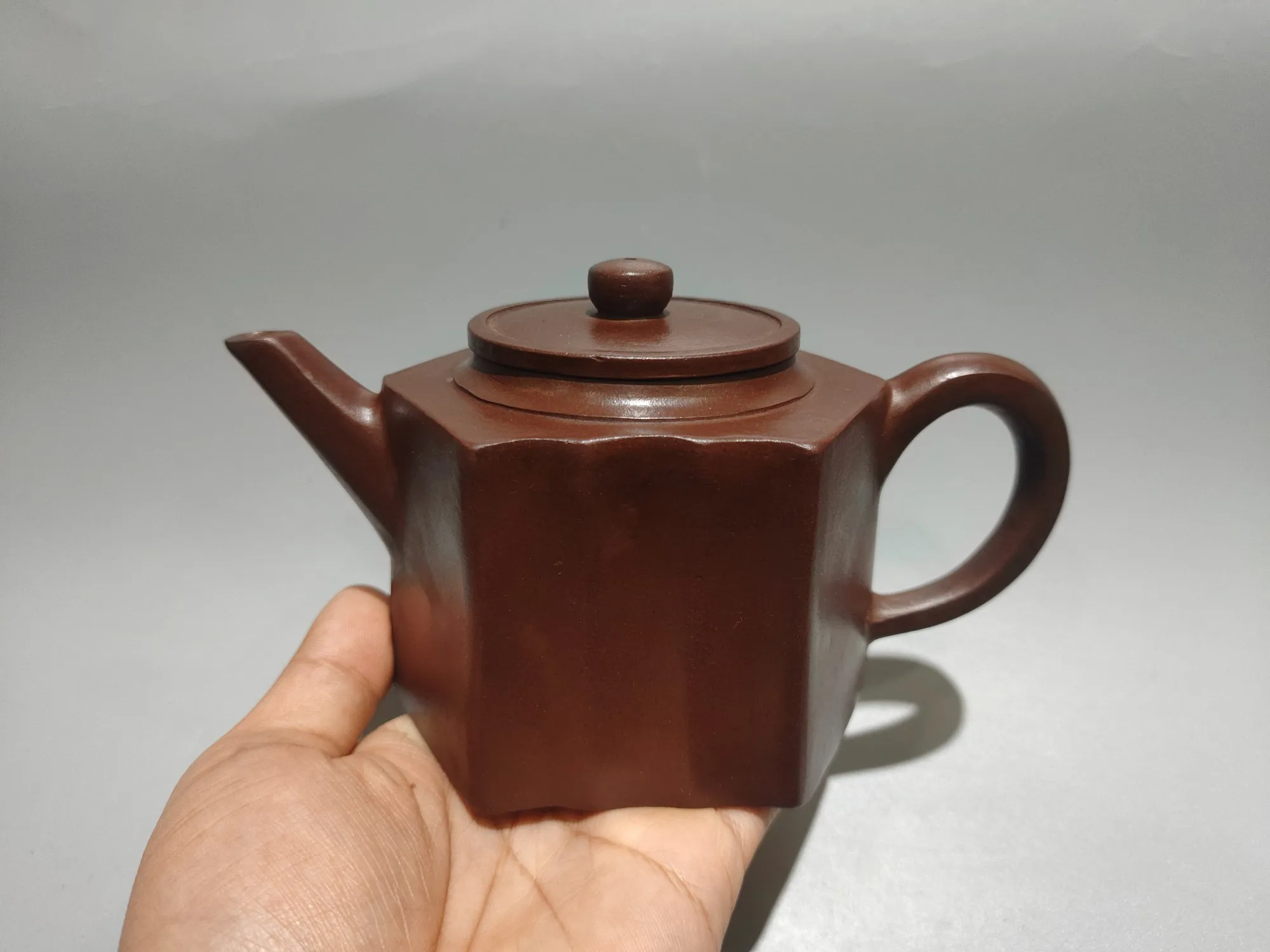 Purple Clay Pot Original ore old purple mud Multi sided hexagonal pot Kettle Teapot Pot Tea Tea Charm